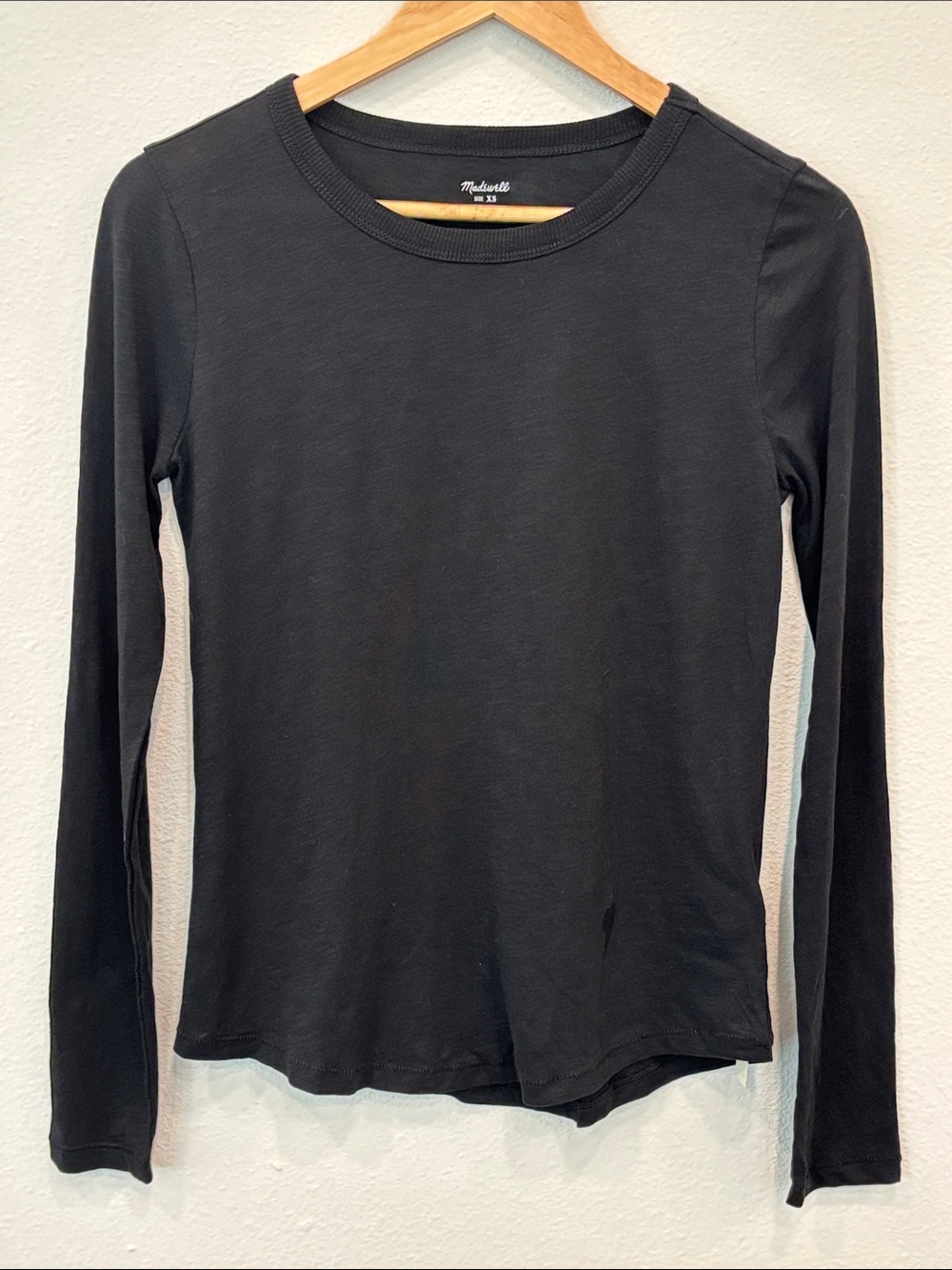 Madewell NWT Cotton Women’s Black Long Sleeve Crew Tee Size XS